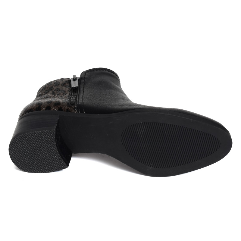 RACINE Noir Léopard, Bottines Fugitive