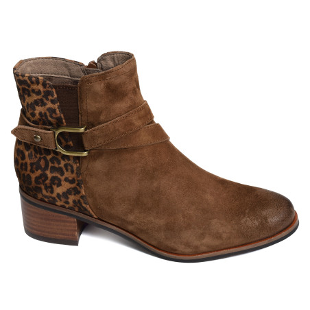 RADION Cognac Léopard, Bottines Fugitive