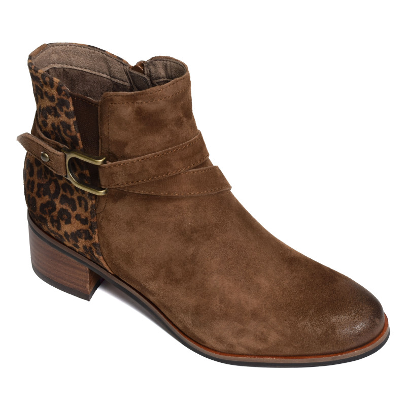 RADION Cognac Léopard, Bottines Fugitive