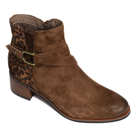 RADION Cognac Léopard, Bottines Fugitive