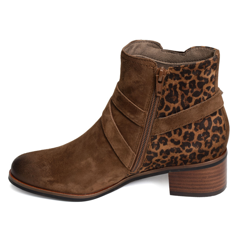 RADION Cognac Léopard, Bottines Fugitive