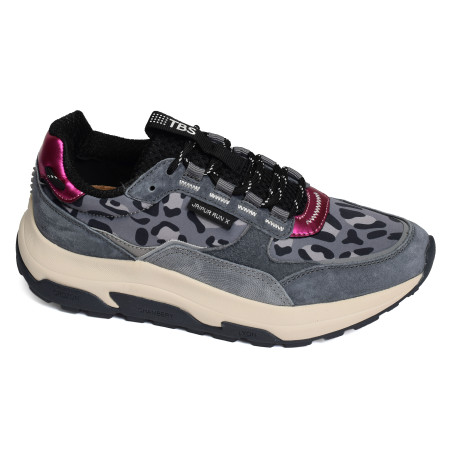 JAZONNE Gris Léopard, Baskets running TBS
