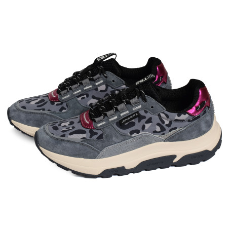 JAZONNE Gris Léopard, Baskets running TBS