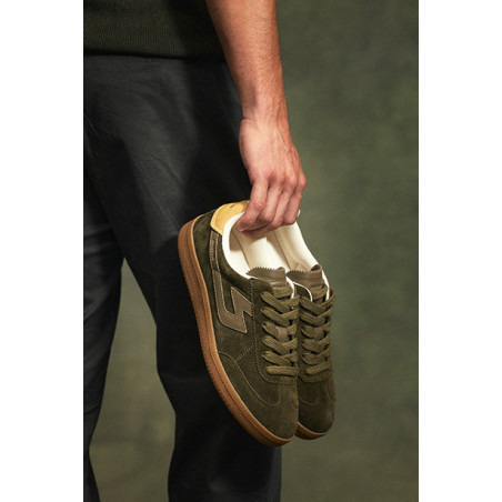 SHEFFIELD JOGGER M Kaki Marron, Sneakers basses Schmoove