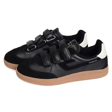 SHEFFIELD STRAPS W Noir Noir, Sneakers basses Schmoove