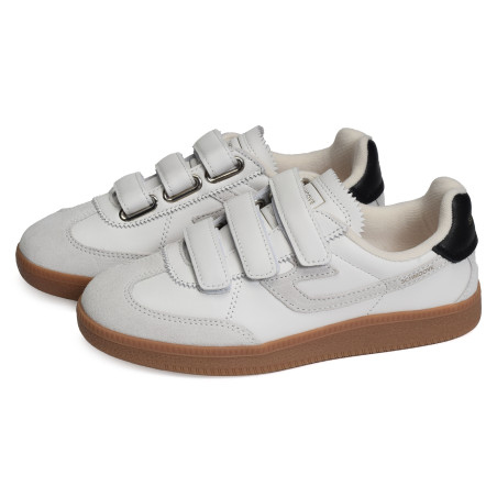 SHEFFIELD STRAPS W Blanc Blanc, Sneakers basses Schmoove
