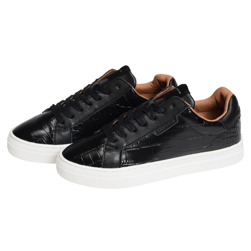 SPARKLE SNEAKER W Noir Croco, Sneakers basses Schmoove
