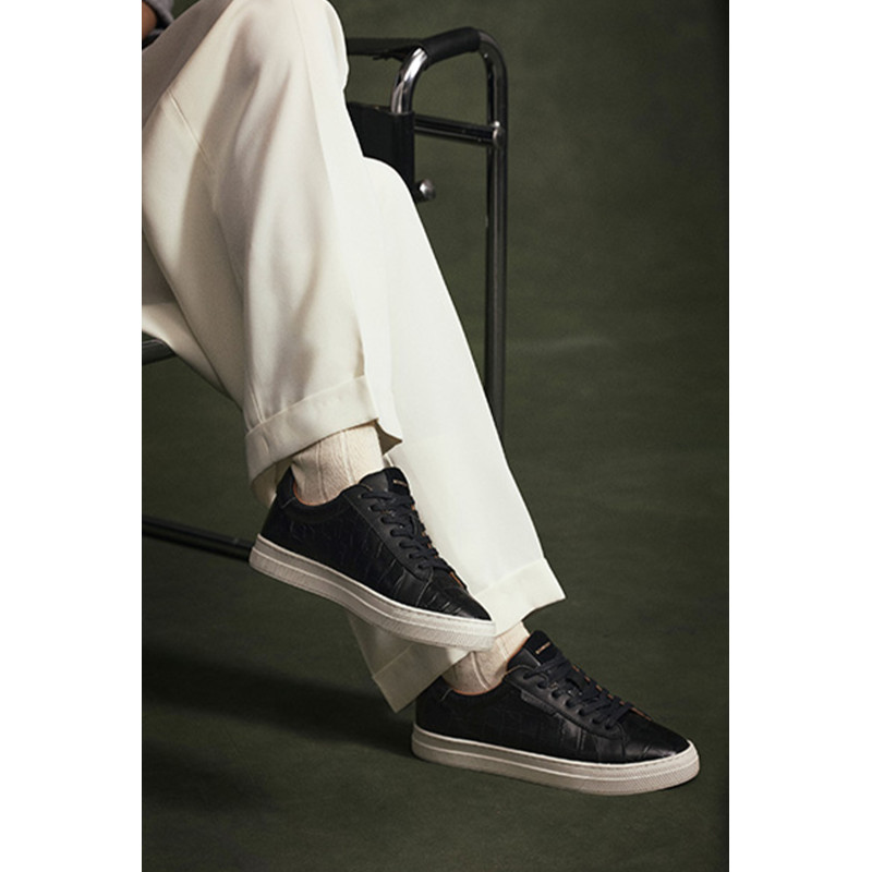 SPARKLE SNEAKER W Noir Croco, Sneakers basses Schmoove