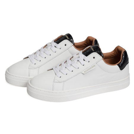 SPARKLE SNEAKER W Blanc Noir, Sneakers basses Schmoove