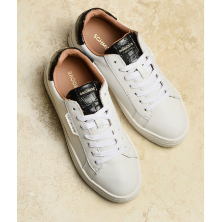 SPARKLE SNEAKER W Blanc Noir, Sneakers basses Schmoove