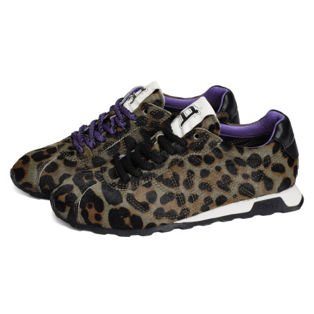 KILLBILL Kaki Léopard, Baskets running Ash