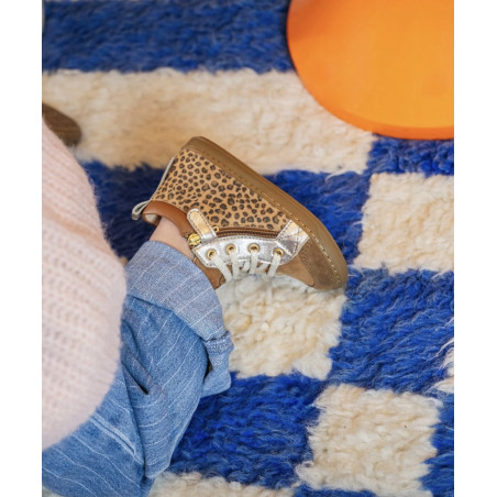 BOUBA BI ZIP GIRL Camel Léopard, Chaussures à Lacets Shoopom
