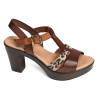 3416 Marron Léopard, Nu-Pieds à talon Eva Frutos