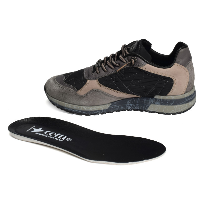 C848 XL Gris Noir, Baskets running Cetti
