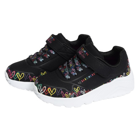 UNO LITE HEART CRAZE Noir Multicolore, Baskets running Skechers
