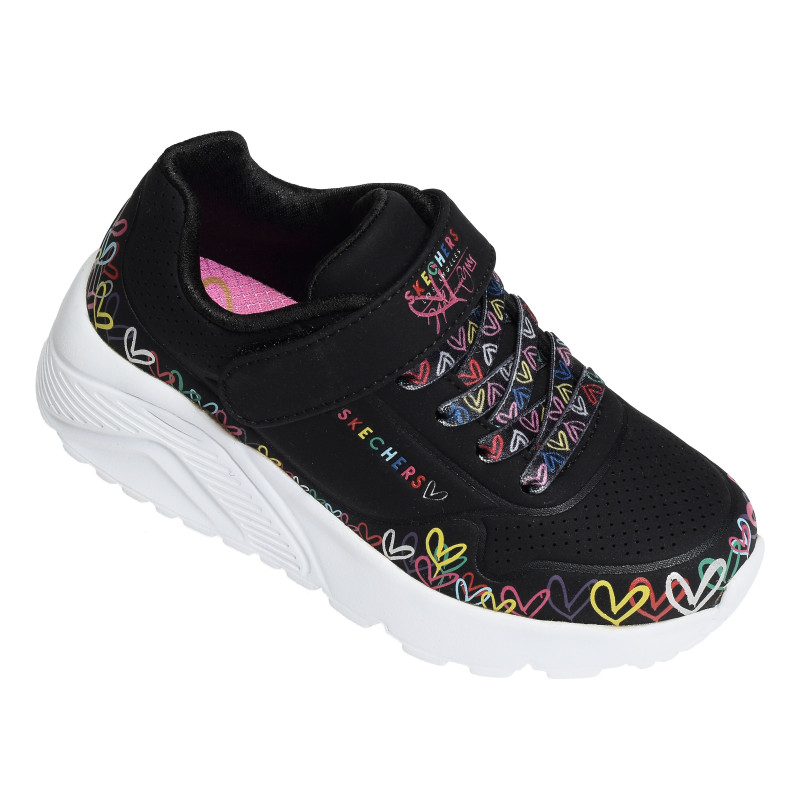 UNO LITE HEART CRAZE Noir Multicolore, Baskets running Skechers