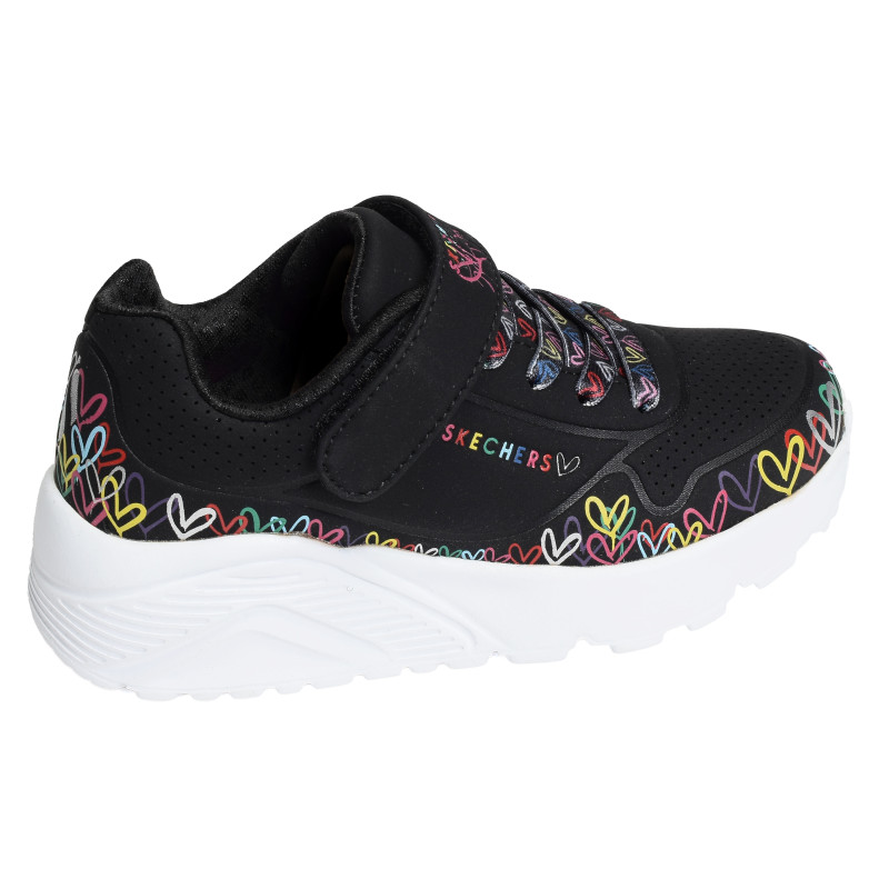 UNO LITE HEART CRAZE Noir Multicolore, Baskets running Skechers