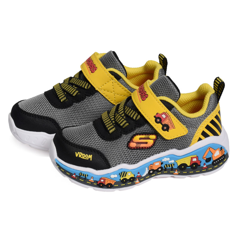 PLAY SCENE Noir Jaune, Baskets running Skechers