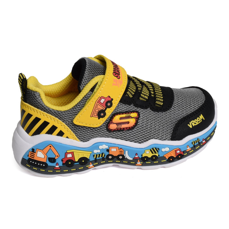 PLAY SCENE Noir Jaune, Baskets running Skechers