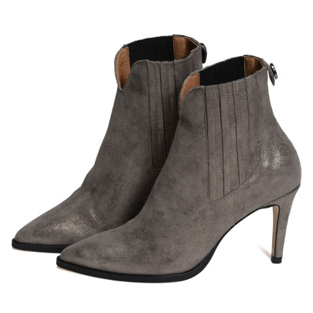 CLARA Gris Métallisé, Bottines Maroli