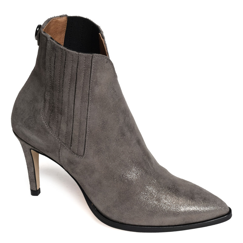 CLARA Gris Métallisé, Bottines Maroli