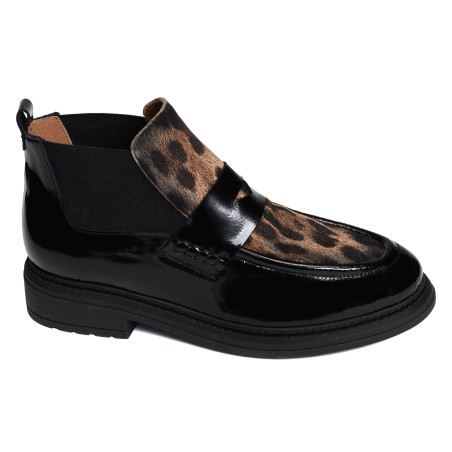 CV6403 Noir Léopard, Chelsea boots Rock & Rose