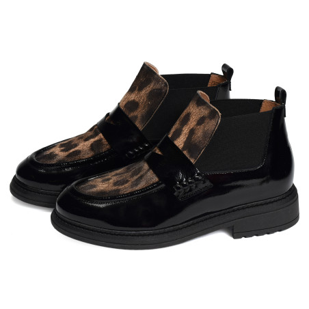 CV6403 Noir Léopard, Chelsea boots Rock & Rose