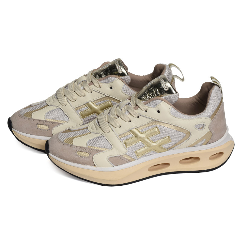 X TRAINER A040 Beige Platine, Baskets running Another Trend