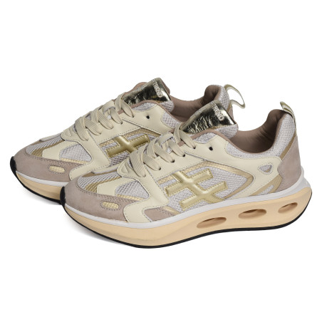 X TRAINER A040 Beige Platine, Baskets running Another Trend