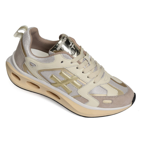 X TRAINER A040 Beige Platine, Baskets running Another Trend