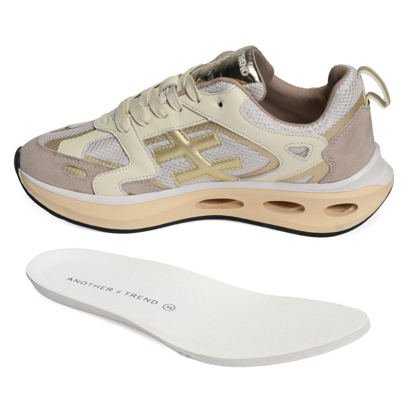 X TRAINER A040 Beige Platine, Baskets running Another Trend