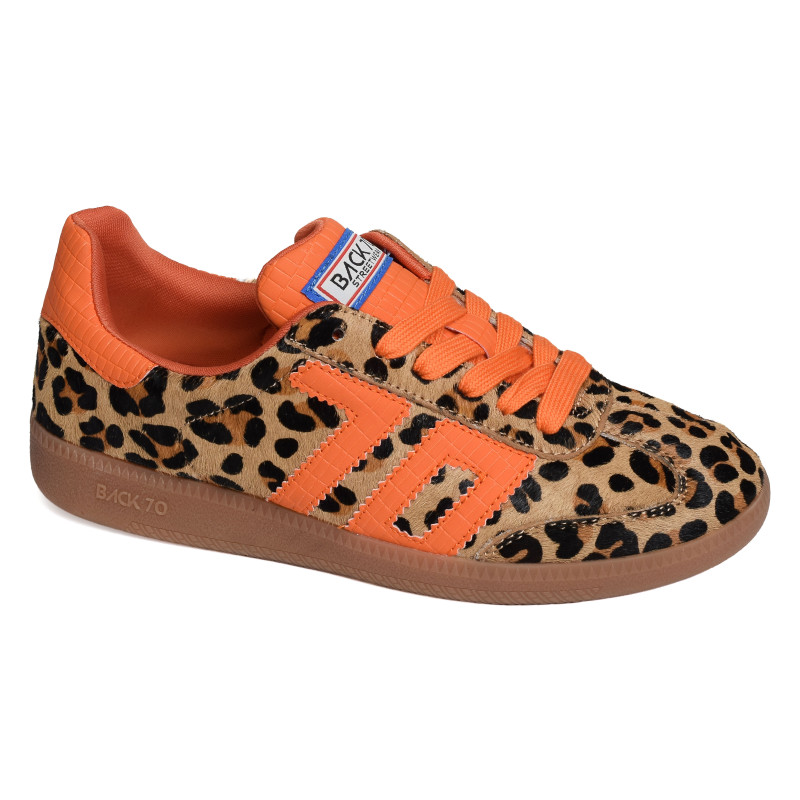 CLOUD LEOPARD Léopard Orange, Sneakers basses Back 70