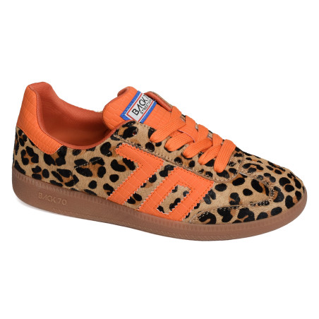 CLOUD LEOPARD Léopard Orange, Sneakers basses Back 70