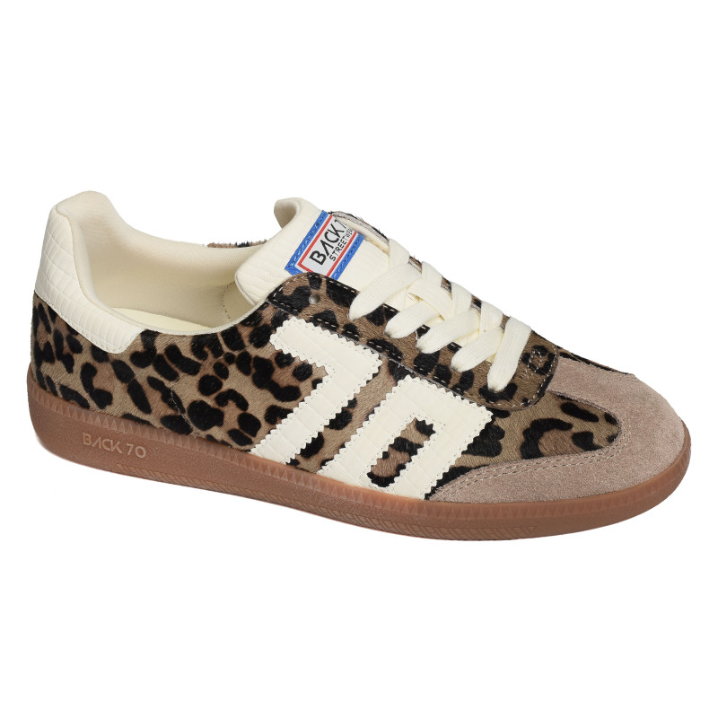 CLOUD LEOPARD Taupe Léopard, Sneakers basses Back 70