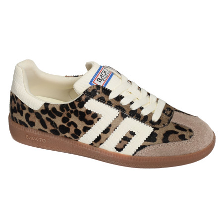 CLOUD LEOPARD Taupe Léopard, Sneakers basses Back 70