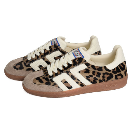 CLOUD LEOPARD Taupe Léopard, Sneakers basses Back 70