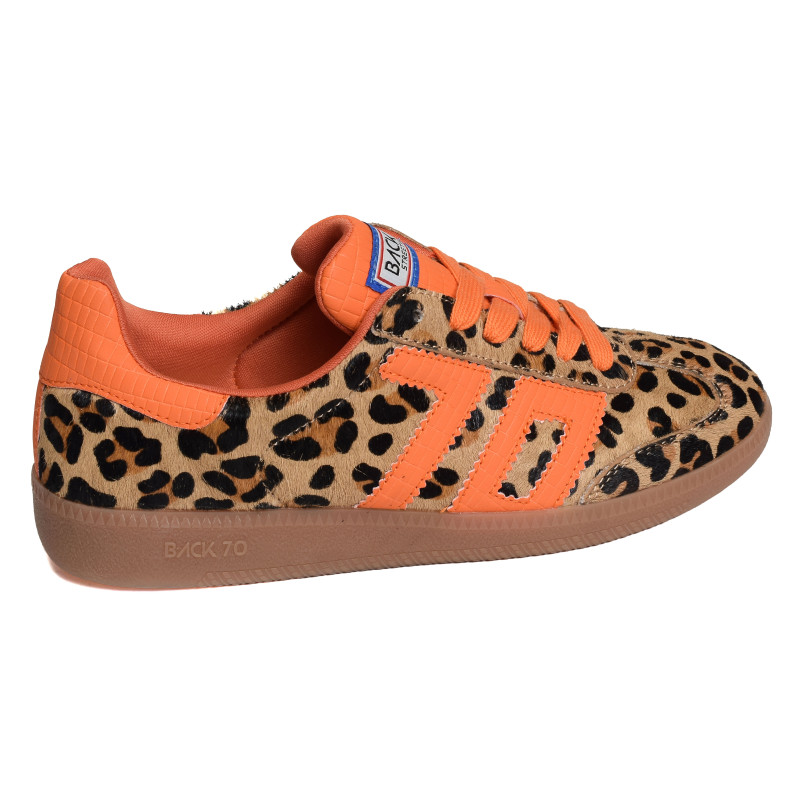CLOUD LEOPARD Léopard Orange, Sneakers basses Back 70