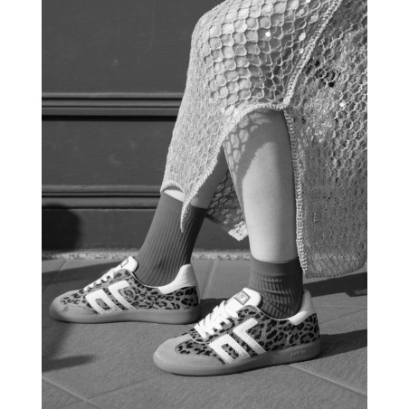 CLOUD LEOPARD Taupe Léopard, Sneakers basses Back 70