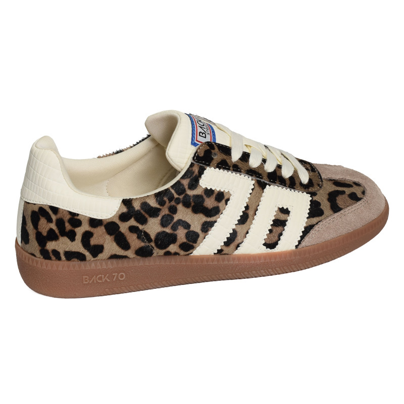 CLOUD LEOPARD Taupe Léopard, Sneakers basses Back 70