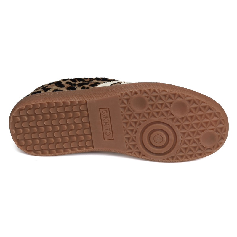 CLOUD LEOPARD Taupe Léopard, Sneakers basses Back 70