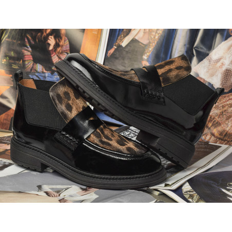 CV6403 Noir Léopard, Chelsea boots Rock & Rose