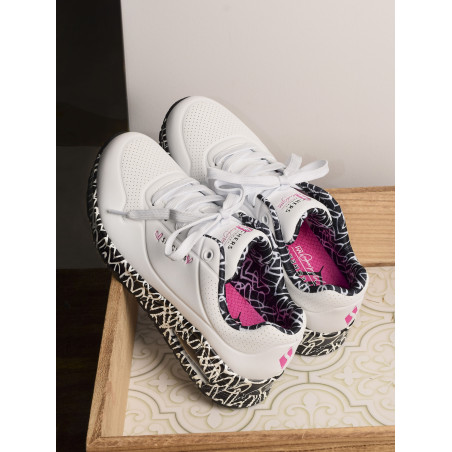 UNO LOVING LOVE Blanc Noir, Sneakers basses Skechers