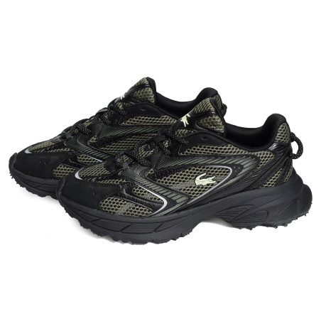 MENS L003 NEO SHOT SNEAKERS Kaki Noir, Sneakers basses Lacoste