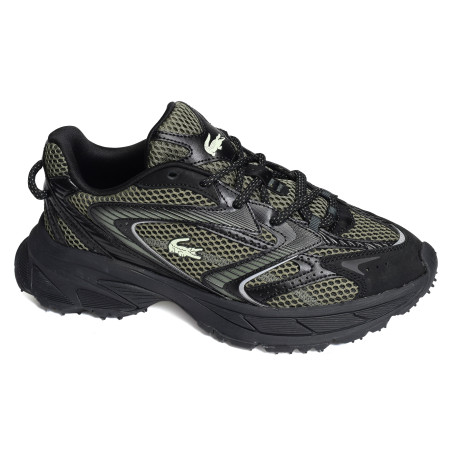 MENS L003 NEO SHOT SNEAKERS Kaki Noir, Sneakers basses Lacoste