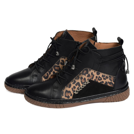 MISAR Noir Léopard, Bottillons Madory