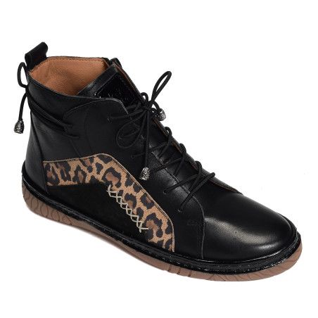 MISAR Noir Léopard, Bottillons Madory