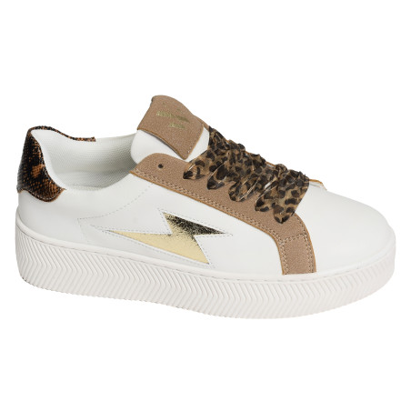 MILIE Blanc Léopard, Sneakers basses Vanessa Wu