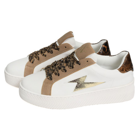 MILIE Blanc Léopard, Sneakers basses Vanessa Wu