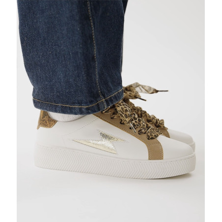 MILIE Blanc Léopard, Sneakers basses Vanessa Wu