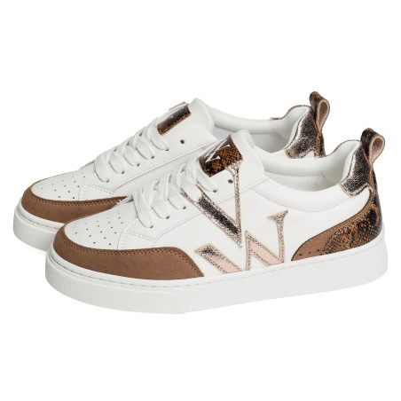 JOYCE Blanc Camel, Sneakers basses Vanessa Wu